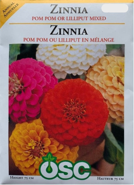 Seed - ZINNIA POM POM OR LILLIPUT MIX