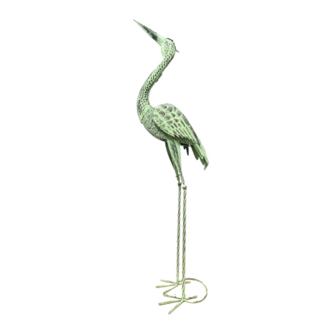 METAL BIRD 'EGRET' GREEN 40"