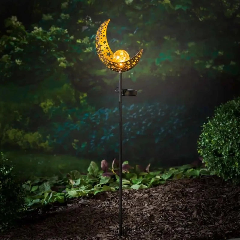 SOLAR GARDEN STAKE CRESCENT MOON